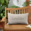 Indoor/Outdoor Lounge Embroidered Lumbar Throw Pillow - Sorra Home