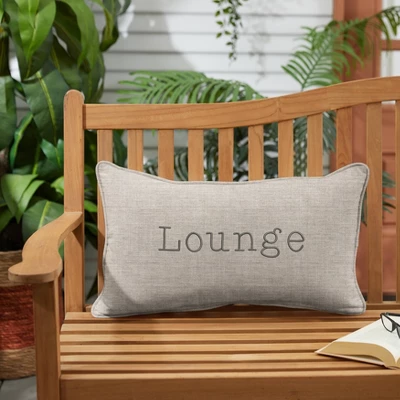 Indoor/Outdoor Lounge Embroidered Lumbar Throw Pillow - Sorra Home 1 Indoor/Outdoor Lounge Embroidered Lumbar Throw Pillow - Sorra Home