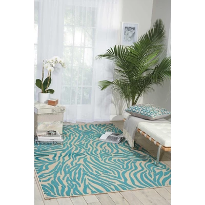 Nourison Aloha Vibrant Zebra Indoor/Outdoor Area Rug 1 Nourison Aloha Vibrant Zebra Indoor/Outdoor Area Rug