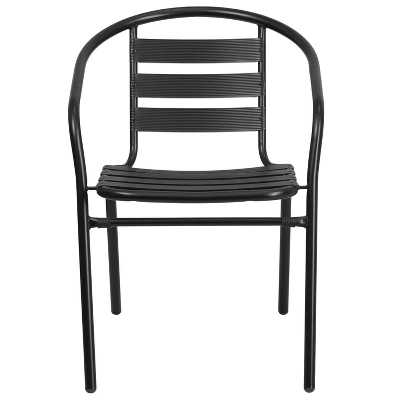 Emma And Oliver Metal Restaurant Dining Stack Chair With Aluminum Slats 8 Emma And Oliver Metal Restaurant Dining Stack Chair With Aluminum Slats - Image 8