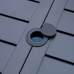 8pc Outdoor Dining Set With Metal Slat Top Table & Wrought Iron Chairs - Black/Beige - Captiva Designs -Garden Furniture Store GUEST 1cf75668 10a4 4ea7 bc21 dba709f437d0