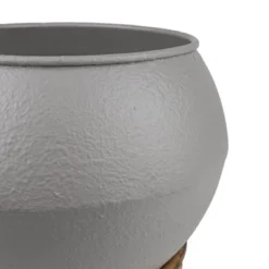 Footed 2-Piece Planter Gray Metal - Foreside Home & Garden -Garden Furniture Store GUEST 1ec0b230 87cd 4884 92ff 17b8a42ef243