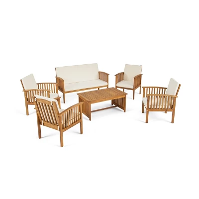 Carolina 6pc Acacia Wood Chat Set - Christopher Knight Home 1 Carolina 6pc Acacia Wood Chat Set - Christopher Knight Home