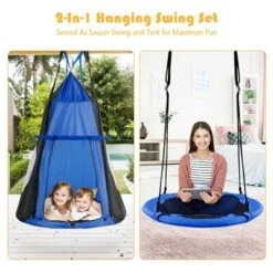 Costway 40'' Kids Hanging Chair Swing Tent Set Hammock Nest Pod Seat -Garden Furniture Store GUEST 2011bf35 d506 41f9 b52f 4b12d5417a93