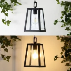6.75" 1-Light Glendale Farmhouse Industrial Iron/Glass Outdoor LED Pendant Black/Clear - JONATHAN Y 12 6.75" 1-Light Glendale Farmhouse Industrial Iron/Glass Outdoor LED Pendant Black/Clear - JONATHAN Y -Garden Furniture Store GUEST 2194f7bd bdd4 471c 88f9 c02fbb00c5ea