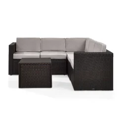 Palm Harbor 6pc Outdoor Wicker Sectional Set - Gray - Crosley -Garden Furniture Store GUEST 21fe9834 e616 4013 94f2 9716ce5d4b88
