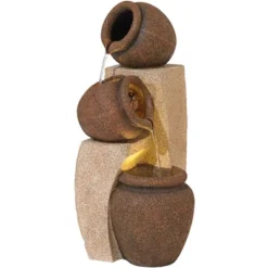 John Timberland Tipping Jugs Rustic Cascading Outdoor Floor Water Fountain With LED Light 30" For Yard Garden Patio Home Deck Porch House Roof -Garden Furniture Store GUEST 2283154c d5eb 4646 bb03 550e6e4aa26d