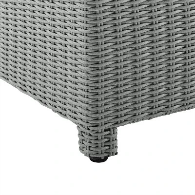 Bradenton 7pc Outdoor Wicker Sofa And Arm Chair Seating Set With Coffee Table, Side Table And 2 Ottomans - Navy/Gray - Crosley 10 Bradenton 7pc Outdoor Wicker Sofa And Arm Chair Seating Set With Coffee Table, Side Table And 2 Ottomans - Navy/Gray - Crosley - Image 10