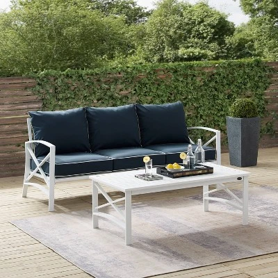 Kaplan 2pc Outdoor Sofa Set - Navy - Crosley 7 Kaplan 2pc Outdoor Sofa Set - Navy - Crosley - Image 7