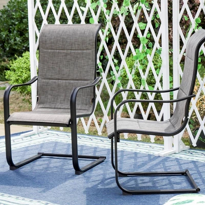 Patio Set With Steel Table With 1.57" Umbrella Hole & Metal Padded Sling C-Spring Arm Chairs - Captiva Designs 8 Patio Set With Steel Table With 1.57" Umbrella Hole & Metal Padded Sling C-Spring Arm Chairs - Captiva Designs - Image 8