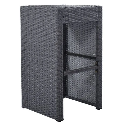 5pc Outdoor Rattan Bar Set With Stools & Cushions- Gray - WELLFOR 9 5pc Outdoor Rattan Bar Set With Stools & Cushions- Gray - WELLFOR - Image 9