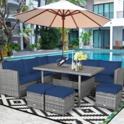Costway 7 PCS Patio Rattan Dining Set Sectional Sofa Couch Ottoman Garden WhiteRedBlack 26 Costway 7 PCS Patio Rattan Dining Set Sectional Sofa Couch Ottoman Garden WhiteRedBlack -Garden Furniture Store GUEST 23cc1f7f a132 43fb 982c 28dc5c7e1868