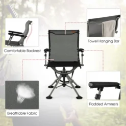 Costway 360 Degree Silent Swivel Hunting Chair W/ All-terrain Feet Pads Support 400 LBS -Garden Furniture Store GUEST 2441128e e7c9 400f 9f2b 036494cabf0b