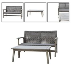 Monterosso 2pc Wood & Rattan Outdoor Patio Loveseat & Coffee Table Set - DUKAP 11 Monterosso 2pc Wood & Rattan Outdoor Patio Loveseat & Coffee Table Set - DUKAP -Garden Furniture Store GUEST 245b6ada bbe0 4751 b1a2 a4b50ac1d824