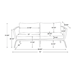 Ashby Loveseat - Gray/Black/Natural - Linon -Garden Furniture Store GUEST 245cb2d9 801a 4800 88f5 46332c79b8c4