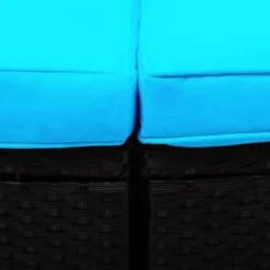 6pc Wicker Round Outdoor Sectional Set With Cushions - Black/Blue - GODEER 30 6pc Wicker Round Outdoor Sectional Set With Cushions - Black/Blue - GODEER -Garden Furniture Store GUEST 2463262c 487b 4a59 add3 66ded30efe85