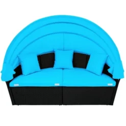 6pc Wicker Round Outdoor Sectional Set With Cushions - Black/Blue - GODEER 33 6pc Wicker Round Outdoor Sectional Set With Cushions - Black/Blue - GODEER -Garden Furniture Store GUEST 24adcdb4 2632 4b8e 9f3f 54ff8e83f928