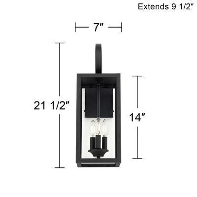 John Timberland Mira Modern Outdoor Wall Light Fixture Flat Black 21 1/2" Clear Glass For Post Exterior Barn Deck House Porch Yard Posts Patio Home 8 John Timberland Mira Modern Outdoor Wall Light Fixture Flat Black 21 1/2" Clear Glass For Post Exterior Barn Deck House Porch Yard Posts Patio Home - Image 8