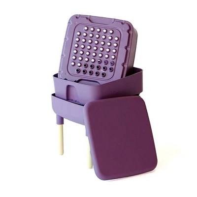 FCMP Outdoor Essential Living 6 Gallon UV Protected Plastic Worm Composter Bin Storage Container Box With 2 Trays For Garden And Home, Plum 2 FCMP Outdoor Essential Living 6 Gallon UV Protected Plastic Worm Composter Bin Storage Container Box With 2 Trays For Garden And Home, Plum - Image 2