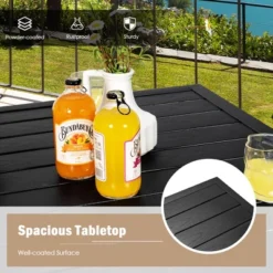 Costway 32'' Patio Square Bar Table Metal Cafe Bistro Table Garden Deck Black 11 Costway 32'' Patio Square Bar Table Metal Cafe Bistro Table Garden Deck Black -Garden Furniture Store GUEST 26a43429 52eb 4e09 b6c2 e0c1fda1991c
