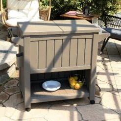 Sunnydaze Decor Sunnydaze Rolling Patio Serving Cart With Prep Table, Cooler And Storage -Garden Furniture Store GUEST 26f0a31a 5d3b 42c8 b823 bb41cd3fb5c3