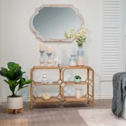 Sagebrook Home With Wood Stand Geometric Ceramic Planter Pots -Garden Furniture Store GUEST 27365748 3a10 48d7 8489 c81d5b10eb04