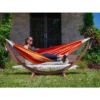 The Hamptons Collection 102” Orange Striped Sunbrella Brazilian Style Hammock With Stand