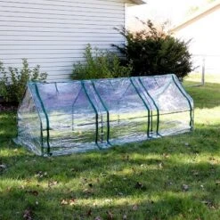 Sunnydaze Decor Sunnydaze Outdoor Portable Slanted Top Plant Shelter Mini Cloche Greenhouse With Zipper Doors - 36" - Clear -Garden Furniture Store GUEST 27e835cf e6b7 4a9f b509 c682a120337b