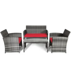Tangkula 4-Piece Outdoor Patio Furniture Set Rattan Wicker Conversation Sofa Set 10 Tangkula 4-Piece Outdoor Patio Furniture Set Rattan Wicker Conversation Sofa Set -Garden Furniture Store GUEST 287fdb7c 48a6 4d61 9b77 1d38c1aed32e