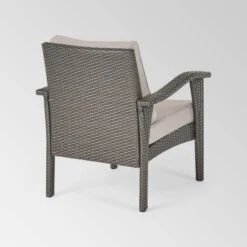 Kaula 5pc Faux Rattan Club Chair & Fire Pit Chat Set - Christopher Knight Home -Garden Furniture Store GUEST 288389ef c740 49a4 87ee 92d44e390416