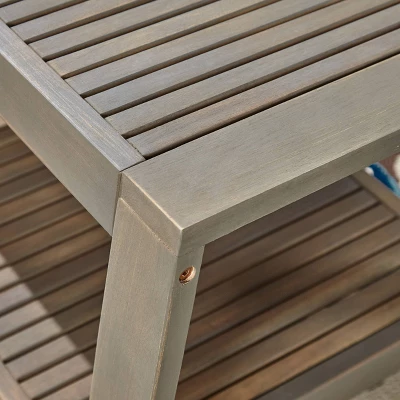 2pc Grenada Acacia Wood Patio Chat Set Gray - Christopher Knight Home 4 2pc Grenada Acacia Wood Patio Chat Set Gray - Christopher Knight Home - Image 4