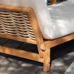 Cambridge Casual Auburn Teak & Wicker Outdoor Patio Daybed With Cushion Brown/Beige -Garden Furniture Store GUEST 28d98516 f78c 4d4c 8212 3af43f4aff41