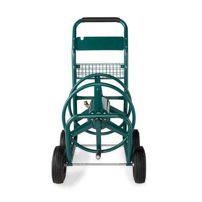 Liberty Garden Products LBG-872-2 4 Wheel Hose Reel Cart Holds Up To 350 Feet Of 5/8" Hose With Basket For Backyard, Garden, Or Home, Green 1 Liberty Garden Products LBG-872-2 4 Wheel Hose Reel Cart Holds Up To 350 Feet Of 5/8" Hose With Basket For Backyard, Garden, Or Home, Green