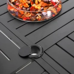 5pc Outdoor Dining Set With Stackable Chairs & Metal Round Table With Umbrella Hole - Black - Captiva Designs -Garden Furniture Store GUEST 29c967b5 ebb1 4afe ac9c dafc938f8330 1