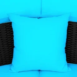 6pc Wicker Round Outdoor Sectional Set With Cushions - Black/Blue - GODEER 28 6pc Wicker Round Outdoor Sectional Set With Cushions - Black/Blue - GODEER -Garden Furniture Store GUEST 2a4c643a 63ec 43ae b3af cc62b71f772e