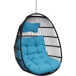 Sunnydaze Decor Sunnydaze Outdoor Resin Wicker Julia Hanging Basket Egg Chair Swing With Cushions And Headrest - 2pc -Garden Furniture Store GUEST 2ae750d8 7473 4400 a834 503b5b8b538e