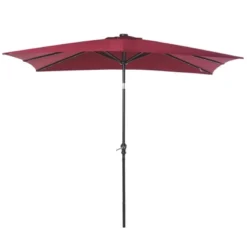 Outsunny 9' X 7' Patio Umbrella Outdoor Table Market Umbrella With Crank, Solar LED Lights, 45° Tilt, Push-Button Operation, For Deck, Backyard, Pool And Lawn -Garden Furniture Store GUEST 2b0e8965 132a 4115 8b04 462bca7bff53