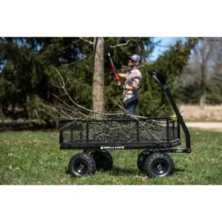 Gorilla Cart GCG-900 4 Cubic Feet 900 Pound Capacity Heavy Duty Durable Steel Utility Wagon Cart With 2 In 1 Towing Handle And Removable Sides, Gray -Garden Furniture Store GUEST 2b7073fd 06f3 42cb a2a3 a9f60c35aff5