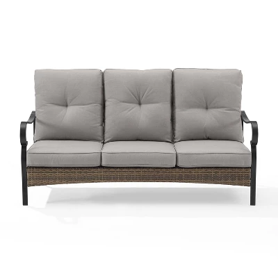 Dahlia Outdoor Steel Sofa Taupe/Matte Black - Crosley 6 Dahlia Outdoor Steel Sofa Taupe/Matte Black - Crosley - Image 6