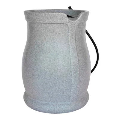 FCMP Outdoor Catalina 45 Gallon Rain Barrel, Water Rain Catcher Barrel With Flat Back For Watering Outdoor Plants, Gardens, Landscapes, Light Granite 1 FCMP Outdoor Catalina 45 Gallon Rain Barrel, Water Rain Catcher Barrel With Flat Back For Watering Outdoor Plants, Gardens, Landscapes, Light Granite