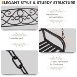 Tangkula Patio Hanging Porch Swing Outdoor 2-Person Metal Swing Bench Chair W/ Chains -Garden Furniture Store GUEST 2c05fb84 3685 4d53 9ccd c7f32f1d4171