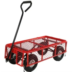 Sunnydaze Decor Sunnydaze Outdoor Lawn And Garden Heavy-Duty Durable Steel Mesh Utility Wagon Cart With Removable Sides -Garden Furniture Store GUEST 2c711135 41db 4315 9e26 435b8396c262