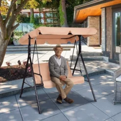 Costway Loveseat Patio Canopy Swing Glider Hammock Cushioned Steel Frame Outdoor -Garden Furniture Store GUEST 2c8d52c4 14c6 4c64 af75 f0c6f408fc29