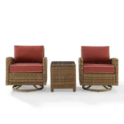 3pc Bradenton Outdoor Steel Swivel Rocking Chairs - Crosley -Garden Furniture Store GUEST 2cd2c2fe 0941 486c 80d9 906fb73853e4
