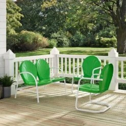 Griffith 3pc Outdoor Seating Set - Kelly Green - Crosley -Garden Furniture Store GUEST 2d0f60e7 f407 432a 87e2 05d6c0a72618
