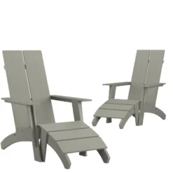 Emma And Oliver Set Of 2 Indoor/Outdoor 2-Slat Adirondack Style Chairs & Footrests 23 Emma And Oliver Set Of 2 Indoor/Outdoor 2-Slat Adirondack Style Chairs & Footrests -Garden Furniture Store GUEST 2da324f0 0bf9 445e 9862 be762a8f044c