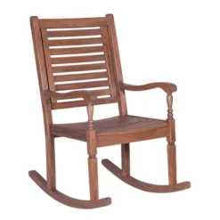 Bamberg Transitional Acacia Wood Outdoor Rocking Chair - Saracina Home -Garden Furniture Store GUEST 2e795786 b46d 44dc 95a6 20e883d6c601