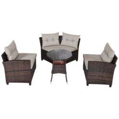 Tangkula 4PCS Outdoor Patio Conversation Set Wicker Rattan Sectional Sofa W/Cushions 17 Tangkula 4PCS Outdoor Patio Conversation Set Wicker Rattan Sectional Sofa W/Cushions -Garden Furniture Store GUEST 2ea5c56a 0a31 4ae3 80c3 2204e438de28