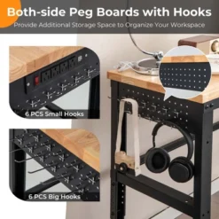 Costway 53" Adjustable Height Workbench 1760lbs Capacity Workstation W/ Power Outlets -Garden Furniture Store GUEST 2ebcfbf0 d45c 4282 a46f 6cb0f747afe9