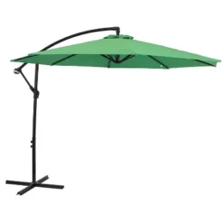 Sunnydaze Decor Sunnydaze Outdoor Steel Cantilever Offset Patio Umbrella With Air Vent, Crank, And Base - 9.25' -Garden Furniture Store GUEST 304c9cc9 9ff5 4631 b521 885480dc889b